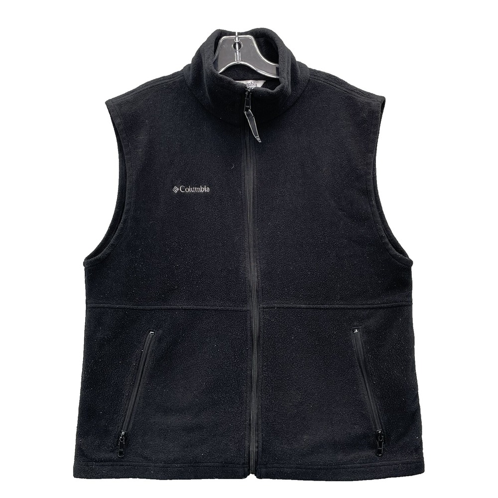 Columbia Fleece Vest Men Medium Black Preppy Performance Minimalist Gorpcore 90s